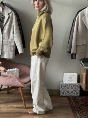Свитер Оверсайз из 100% кашемира LoroPiana Охра Софт