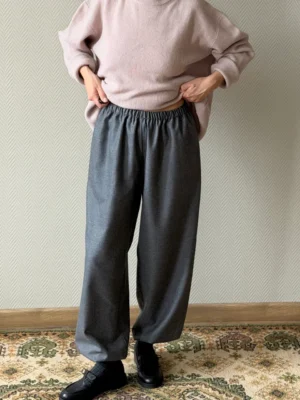 Брюки из шерстяной фланели LoroPiana темно серые