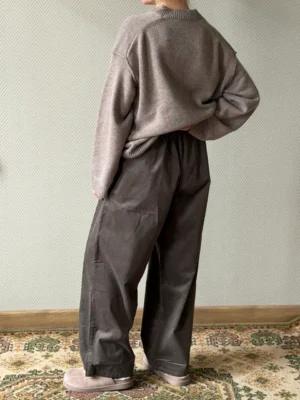 Брюки из шерстяной фланели LoroPiana темно серые