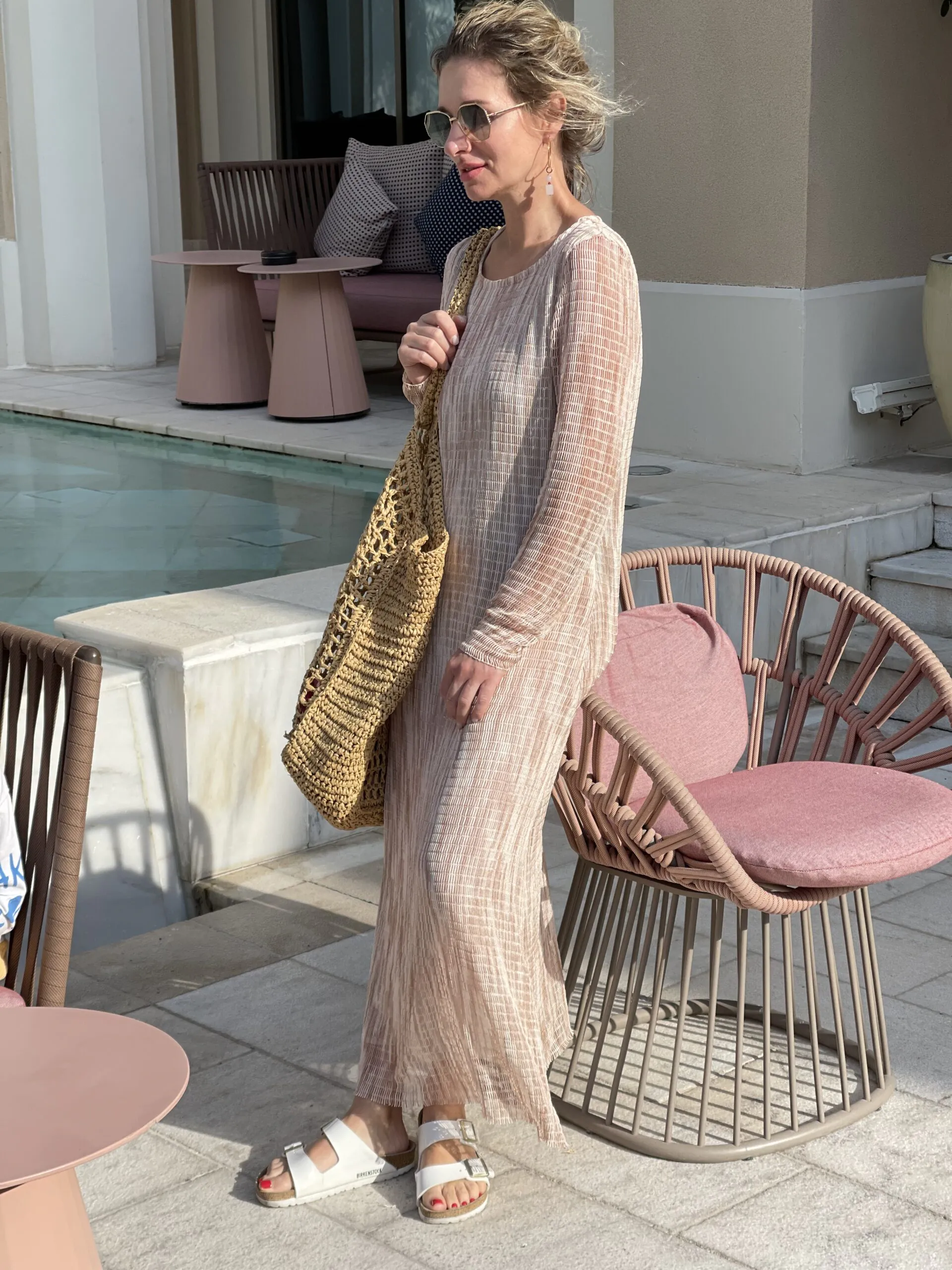 Платье Отдых Розовое из трикотажа Missoni