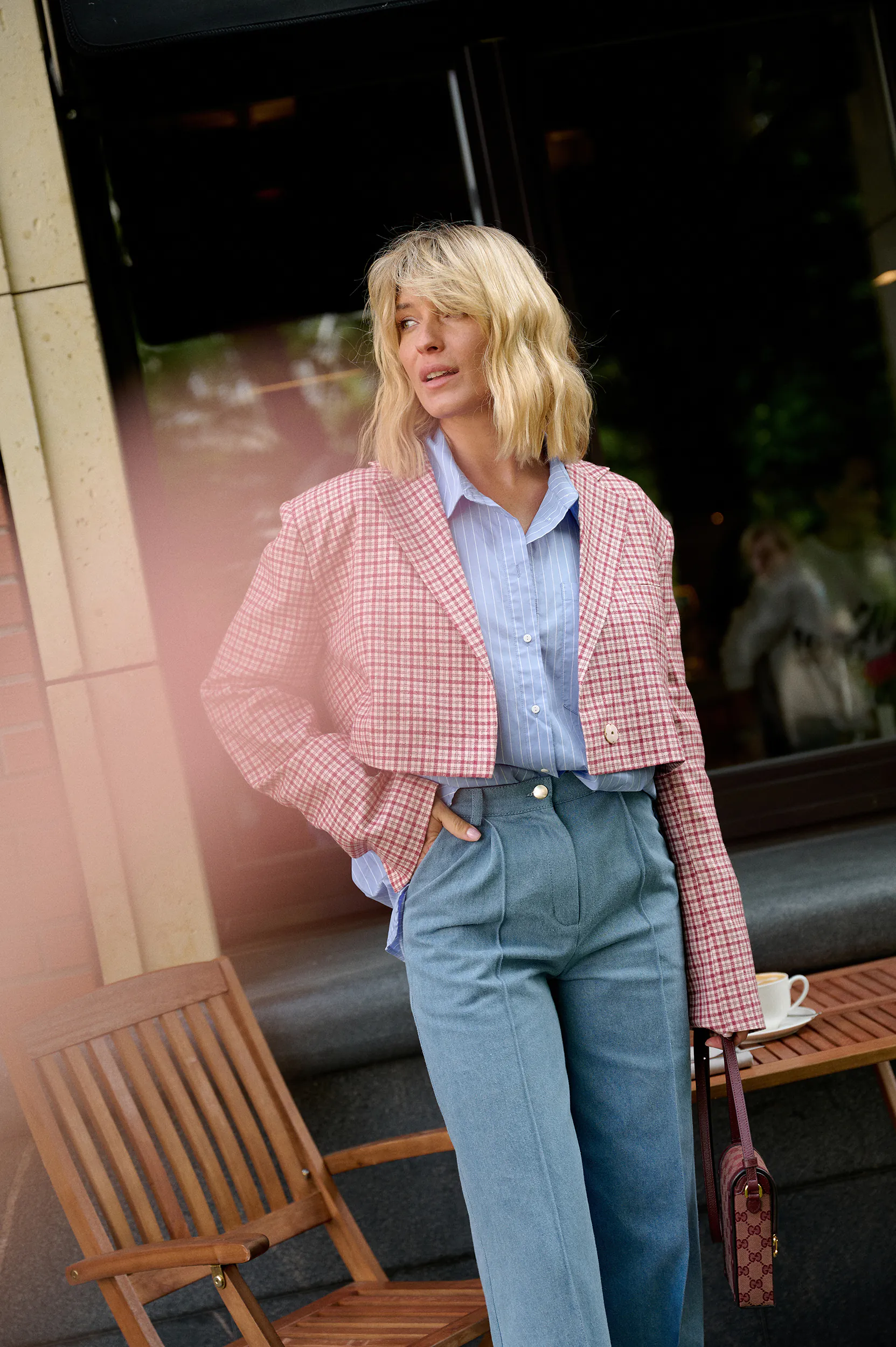 Кроп жакет Ванильное Небо из кашемира и шелка LoroPiana
