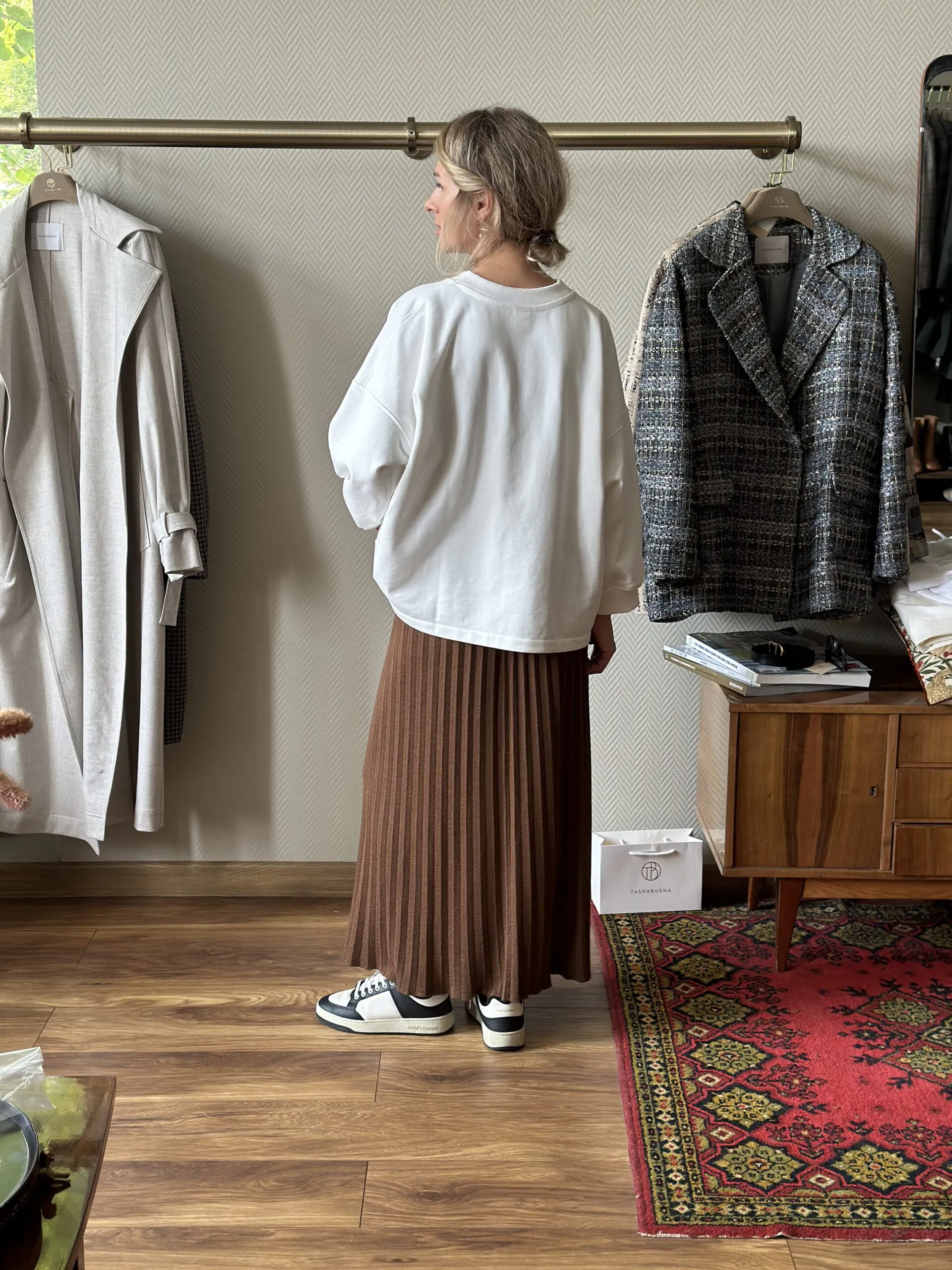 Юбка плиссе из кашемира и шелка LoroPiana Фундук