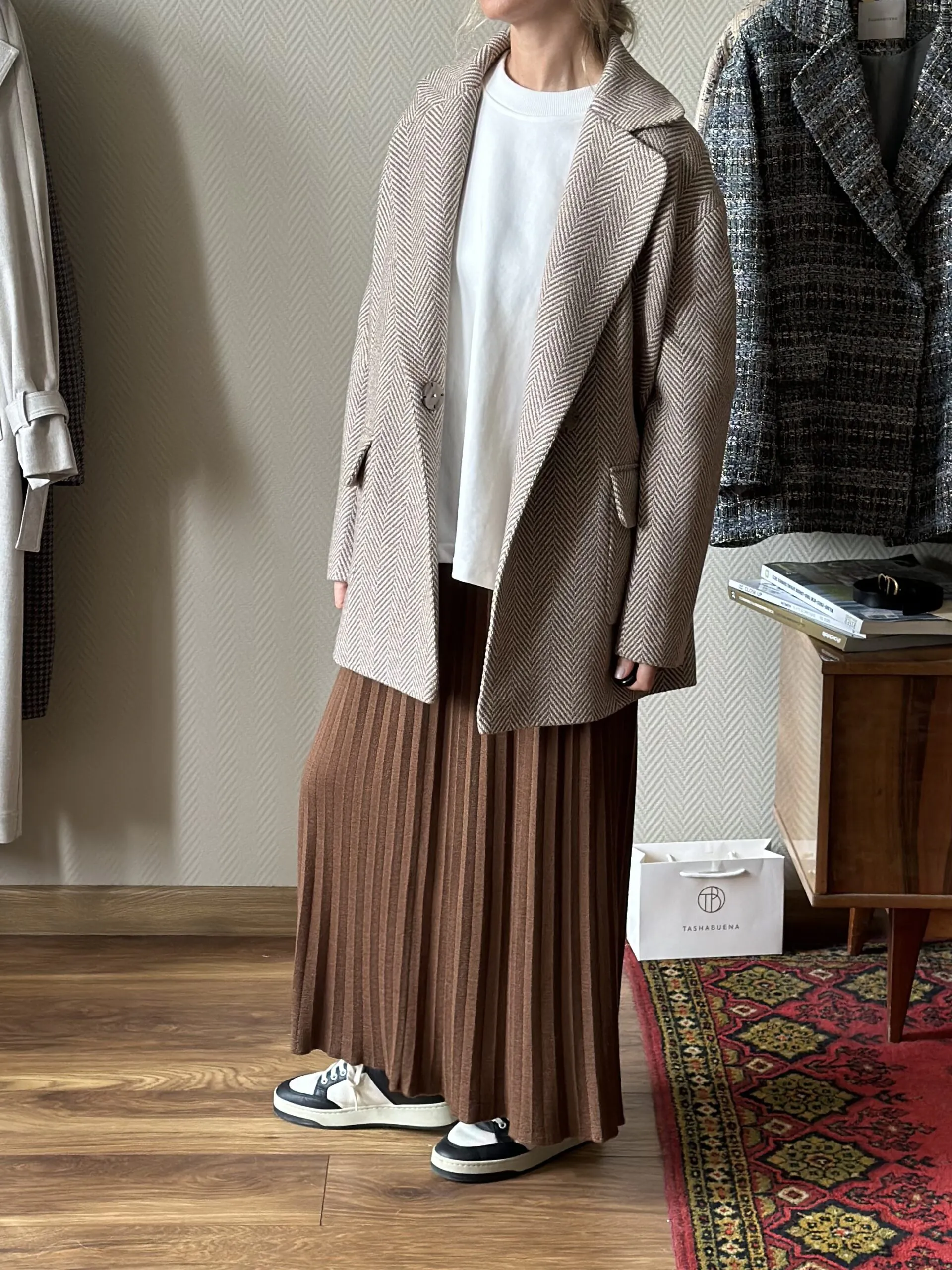 Юбка плиссе из кашемира и шелка LoroPiana Фундук