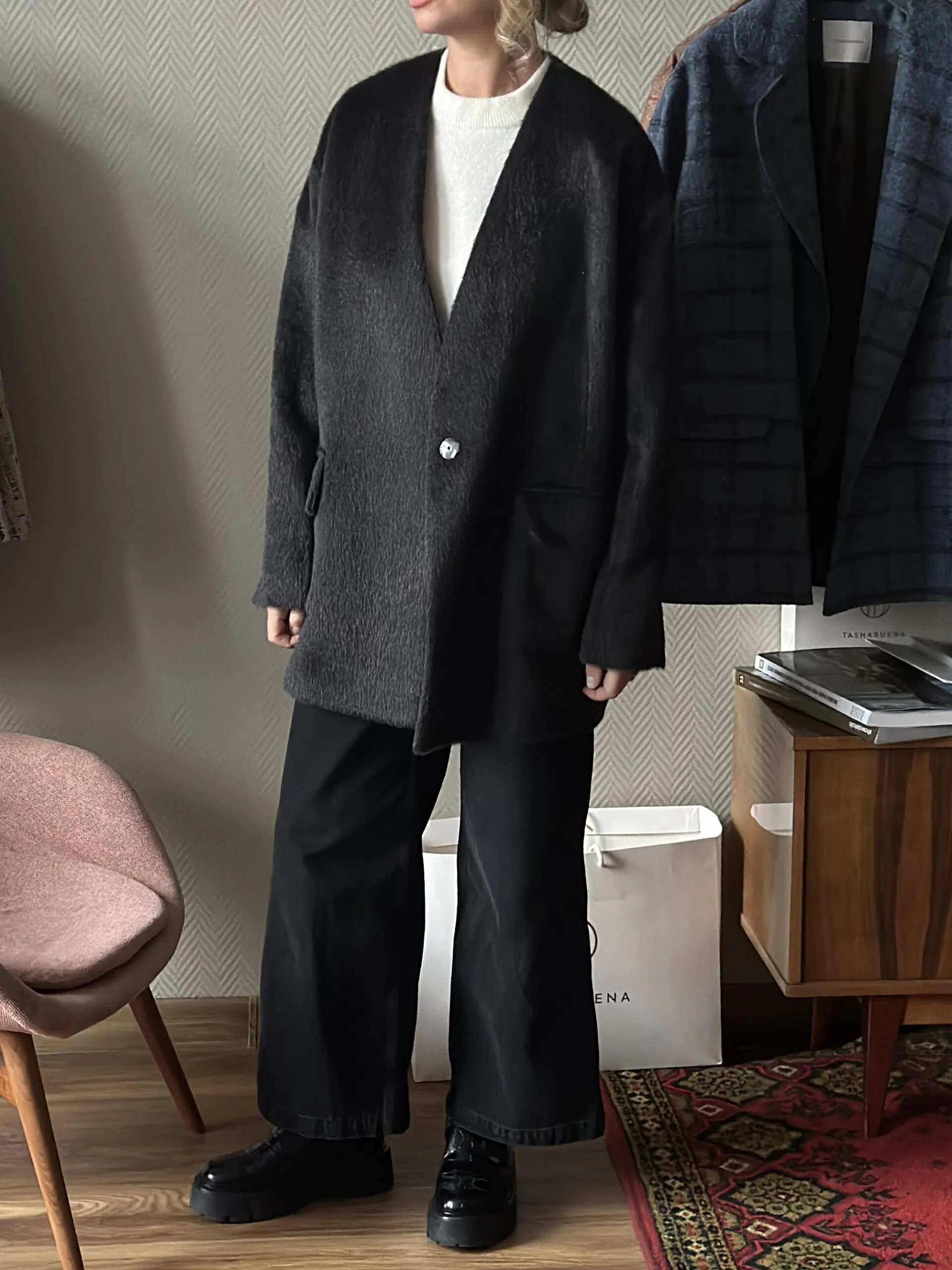 Пальто пиджак из SuriAlpaca Black