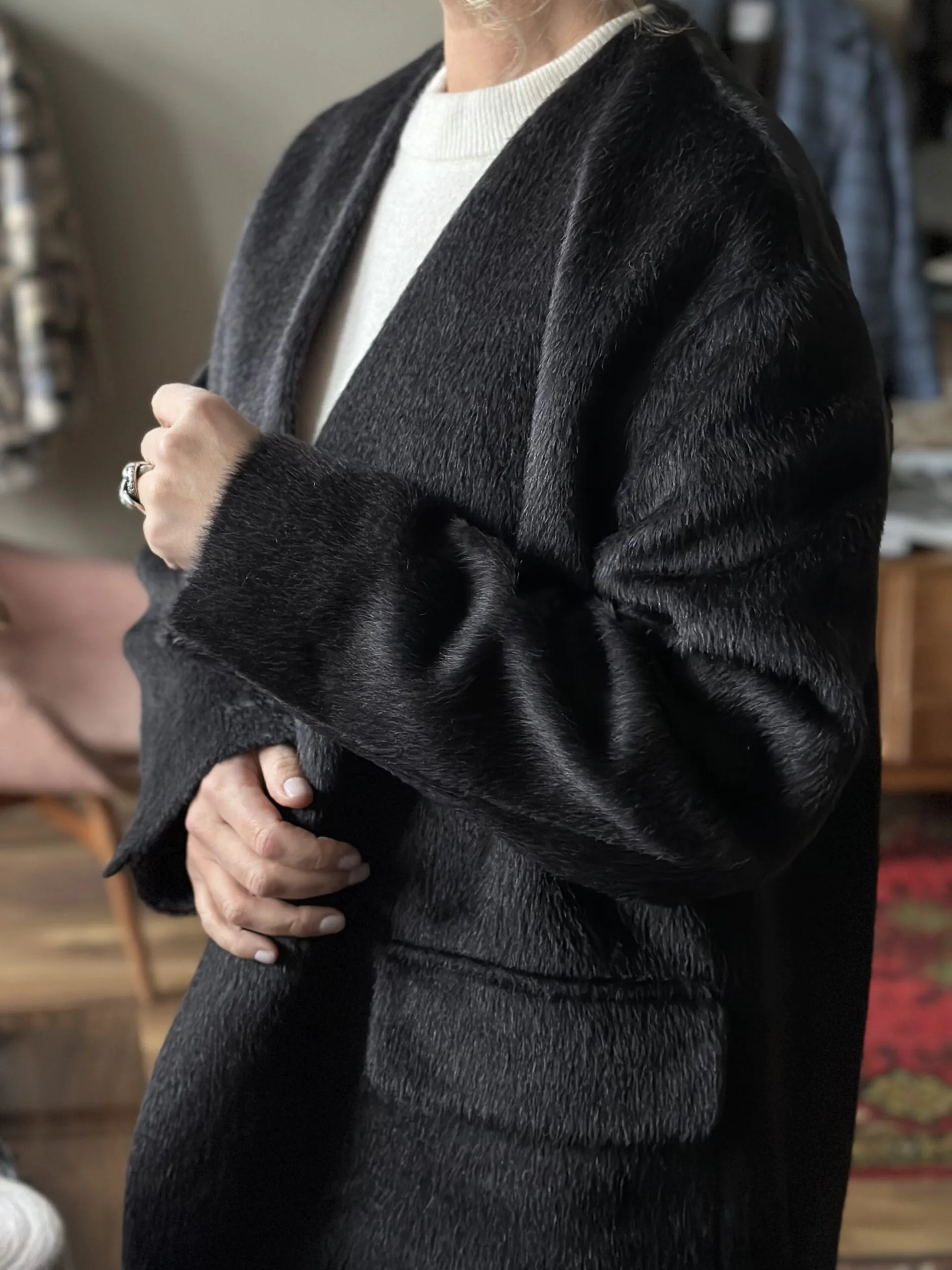 Пальто пиджак из SuriAlpaca Black
