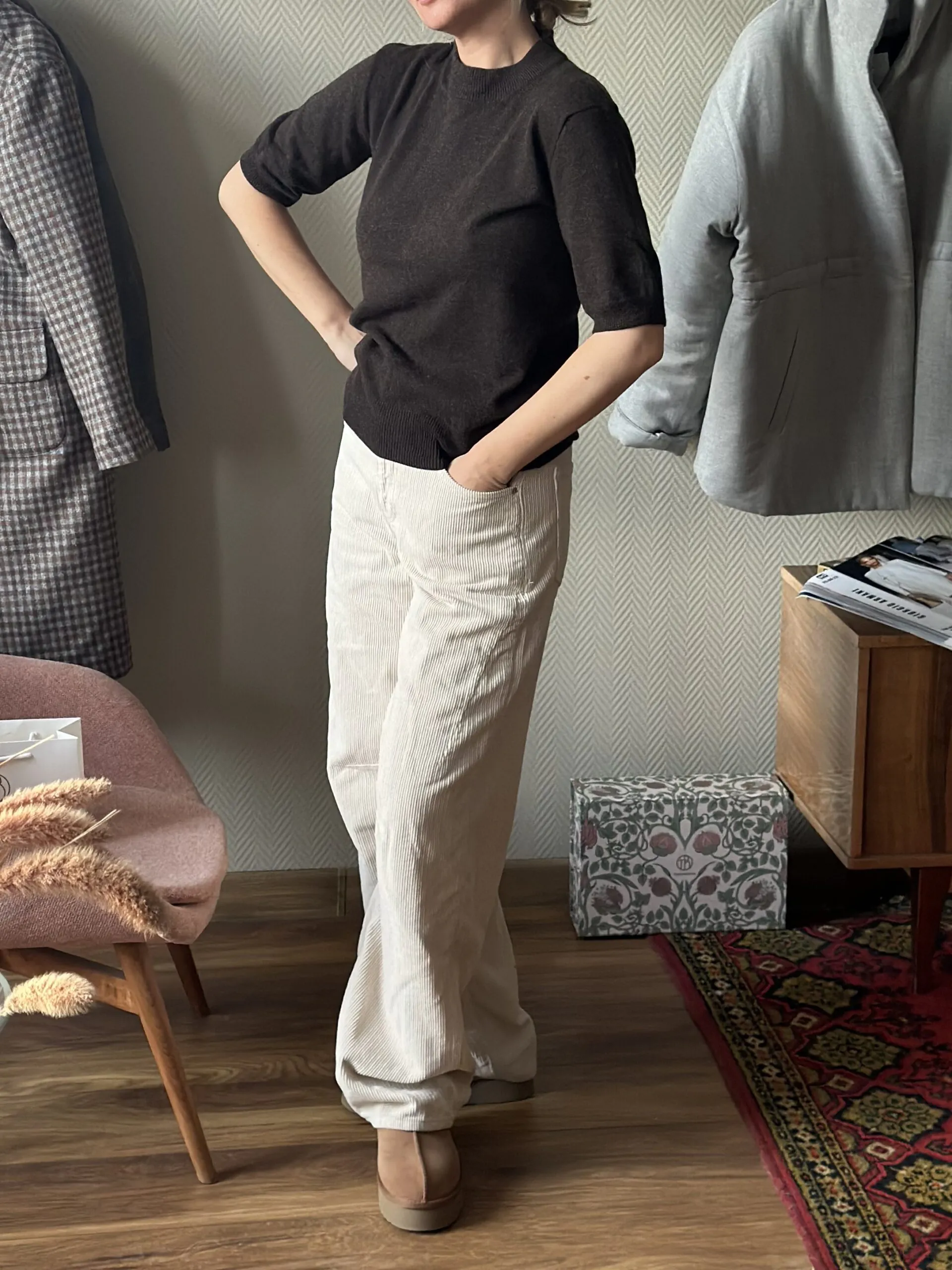 Футболка из 100% кашемира LoroPiana Трюфель