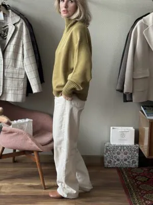 Свитер Оверсайз из 100% кашемира LoroPiana Охра Софт