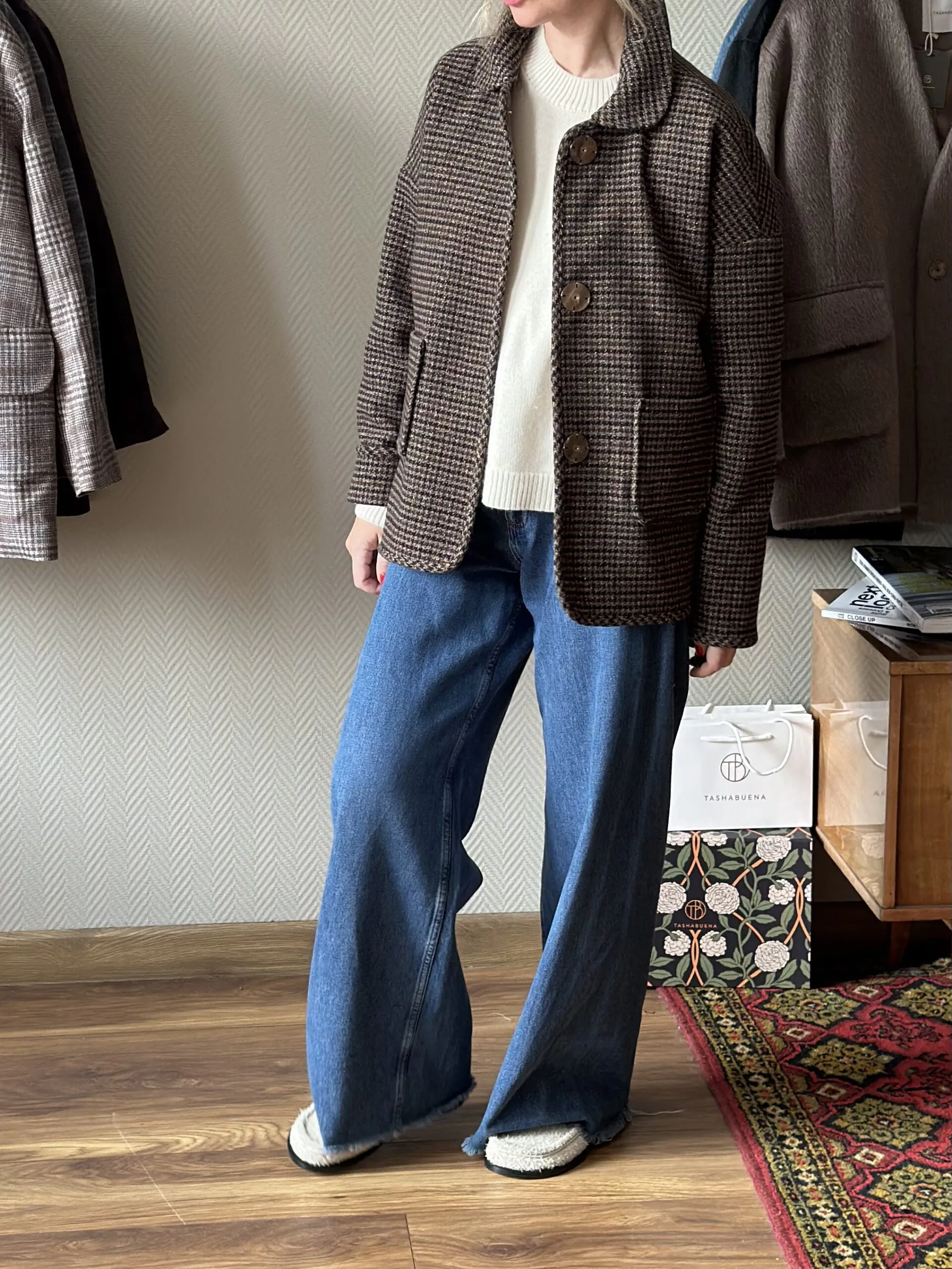 Куртка из шерсти Zegna коричнево карамельная / гусиная лапка