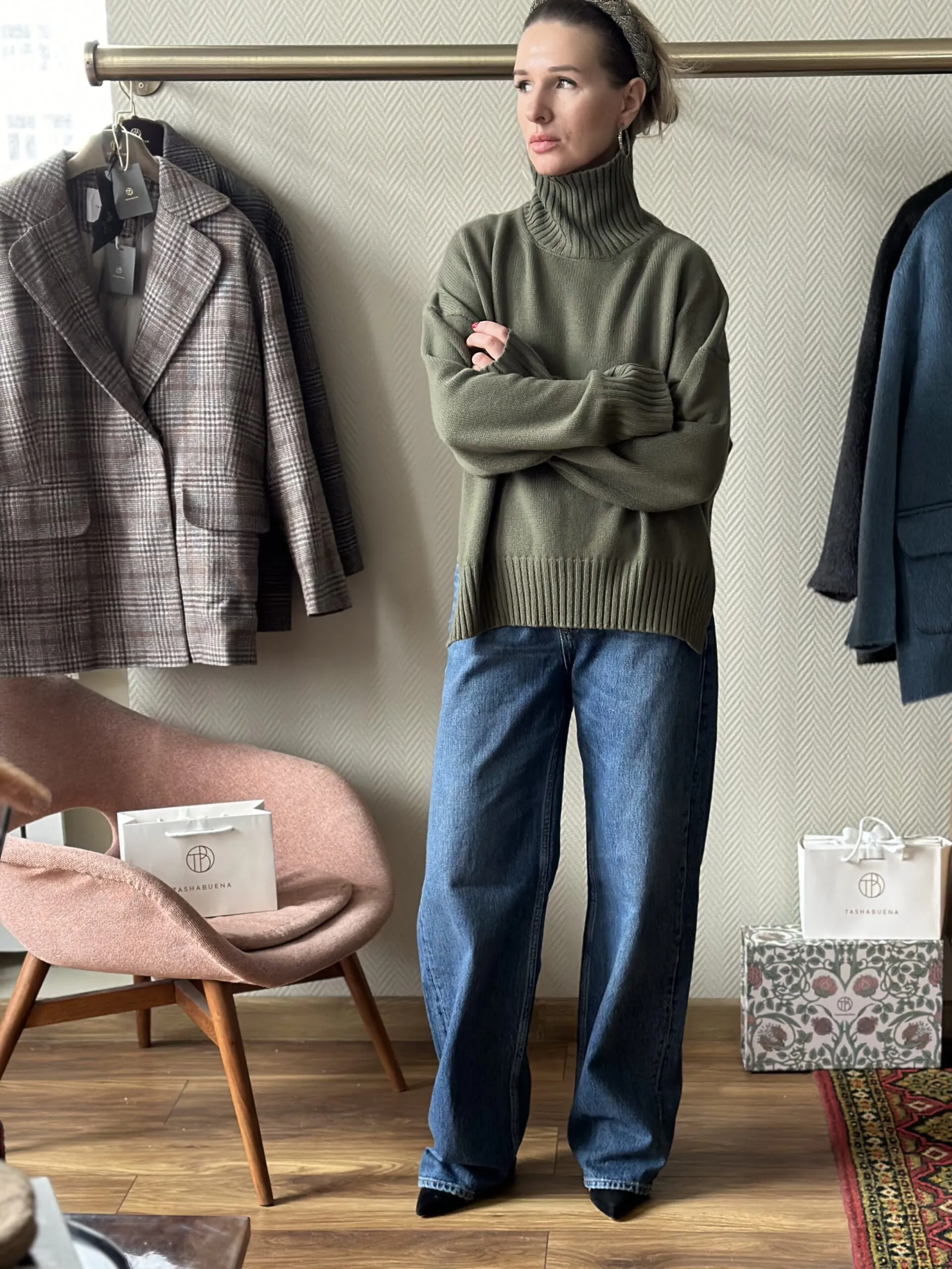 Свитер Свиш из 100% кашемира LoroPiana Эвкалипт