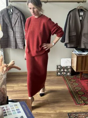 Костюм из 100% кашемира LoroPiana Грета Красный