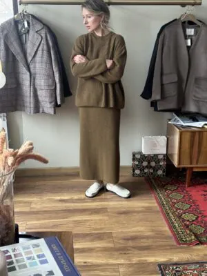 Костюм из 100% кашемира LoroPiana Грета Пряность