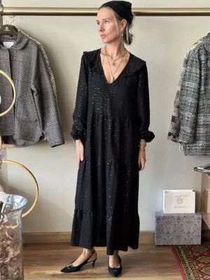 Платье Хиппи из льна со стеклярусом Ermano Scervino Селена