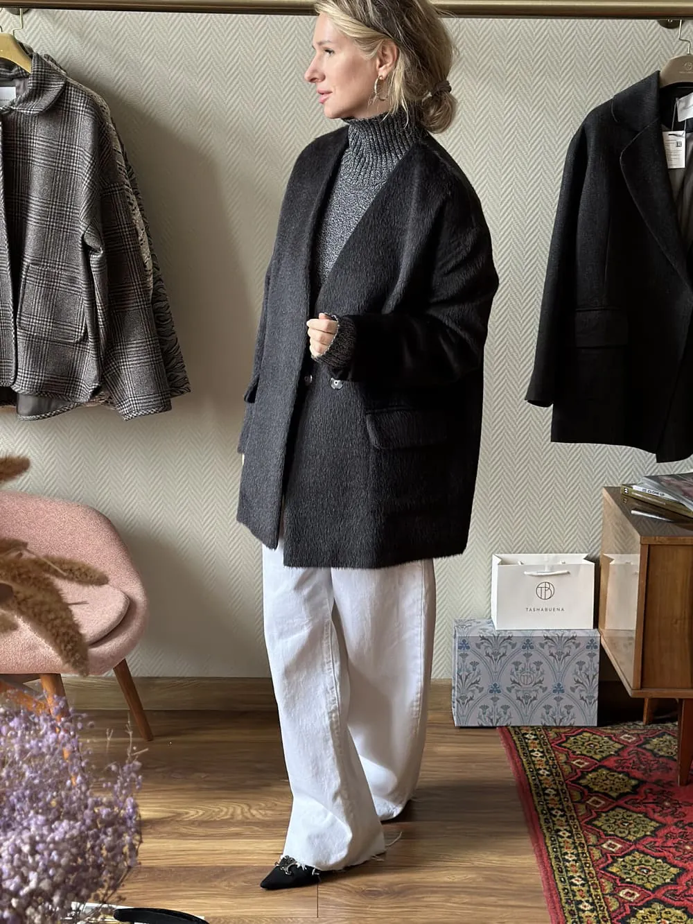 Пальто пиджак из SuriAlpaca Black