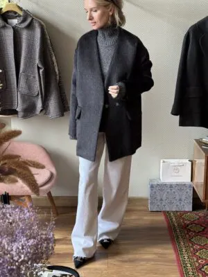 Пальто пиджак из SuriAlpaca Black