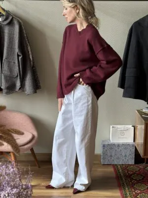 Свитер БоБо из 100% кашемира LoroPiana Гранат