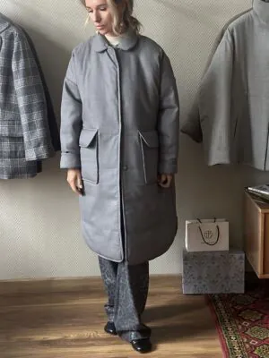 Пуховик Герда из 100% шерсти Loro Piana Грей Пуховик Герда из 100% шерсти Loro Piana Грей