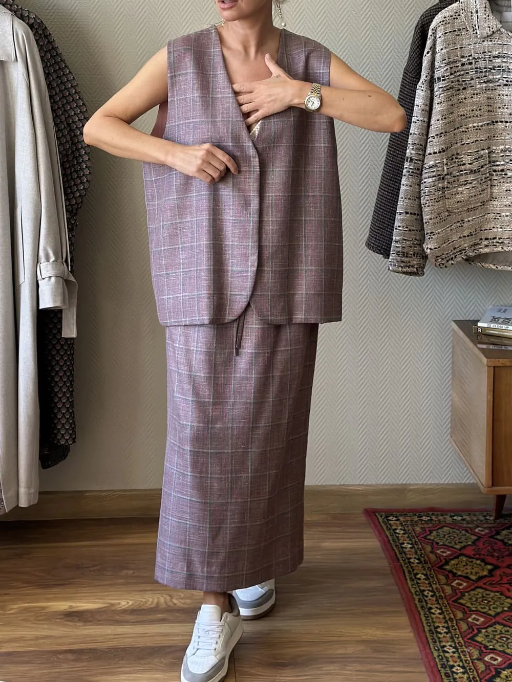 Костюм из шерсти, шелка и льна Loro Piana Пыльная Роза