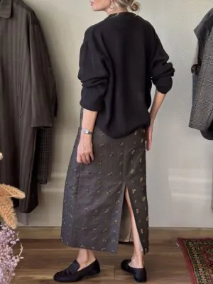 Юбка из джинсы с пайетками Ermano Scervino Какао