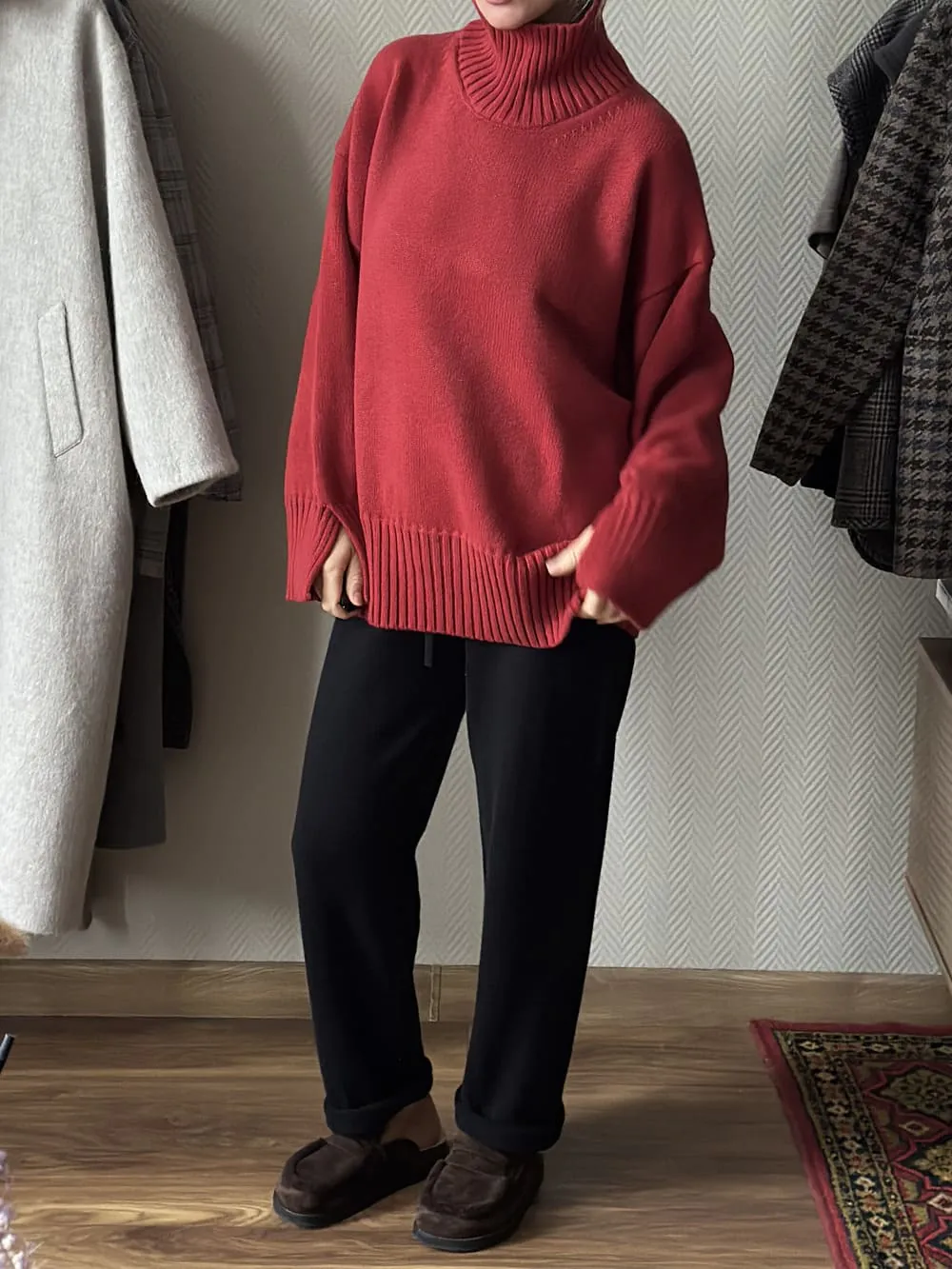 Свитер Оверсайз Таша из 100% Baby кашемира LoroPiana Томат