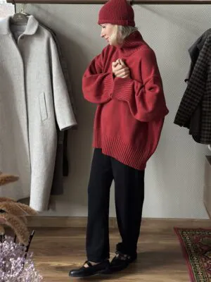 Свитер Оверсайз Таша из 100% Baby кашемира LoroPiana Томат