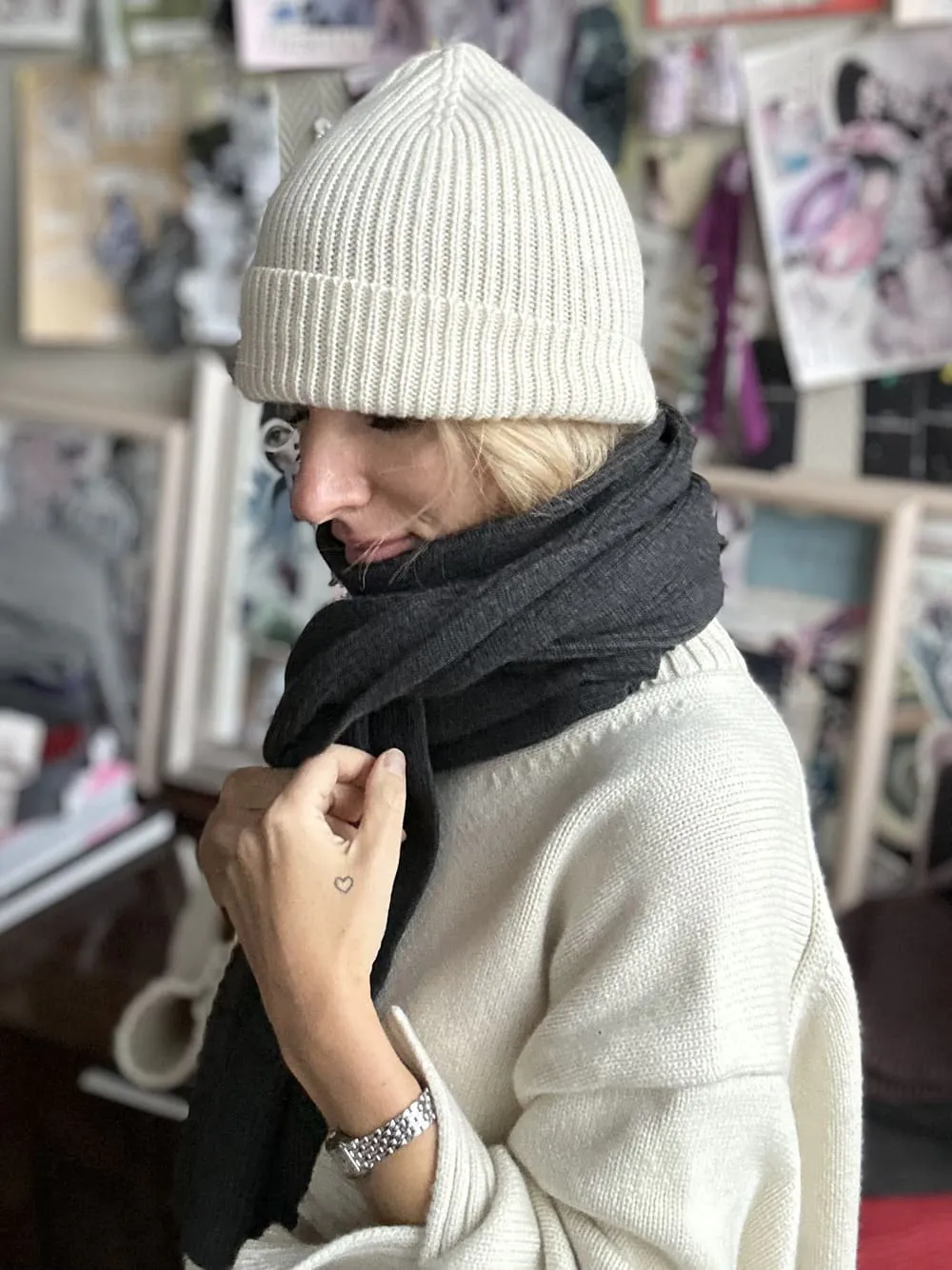 Джемпер Серджио Стандарт из 100% Baby кашемира LoroPiana Молочный