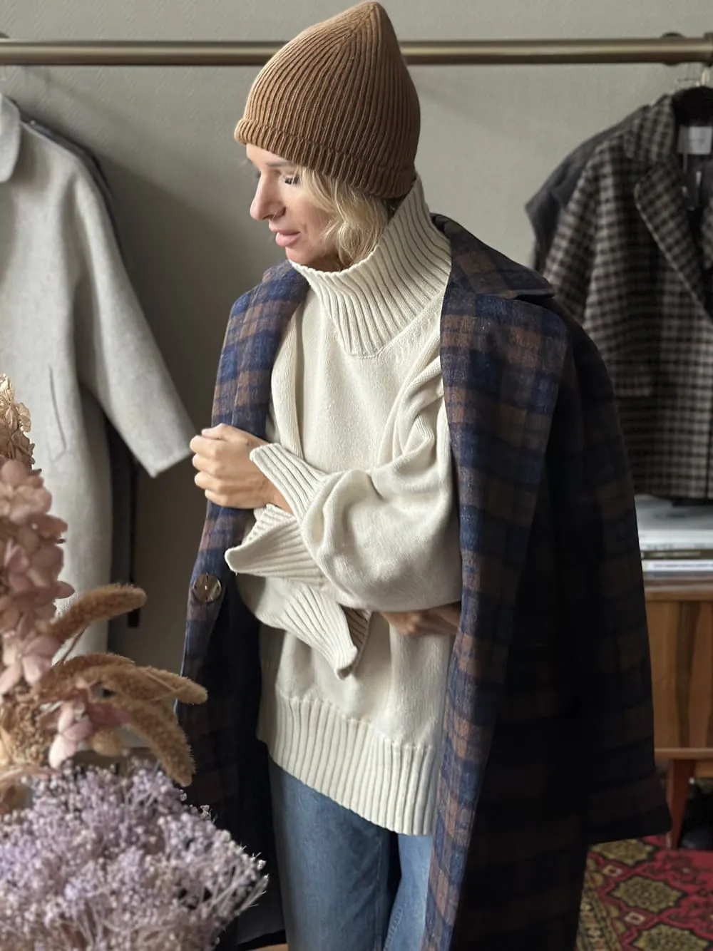 Шапка из 100% кашемира LoroPiana Mustard