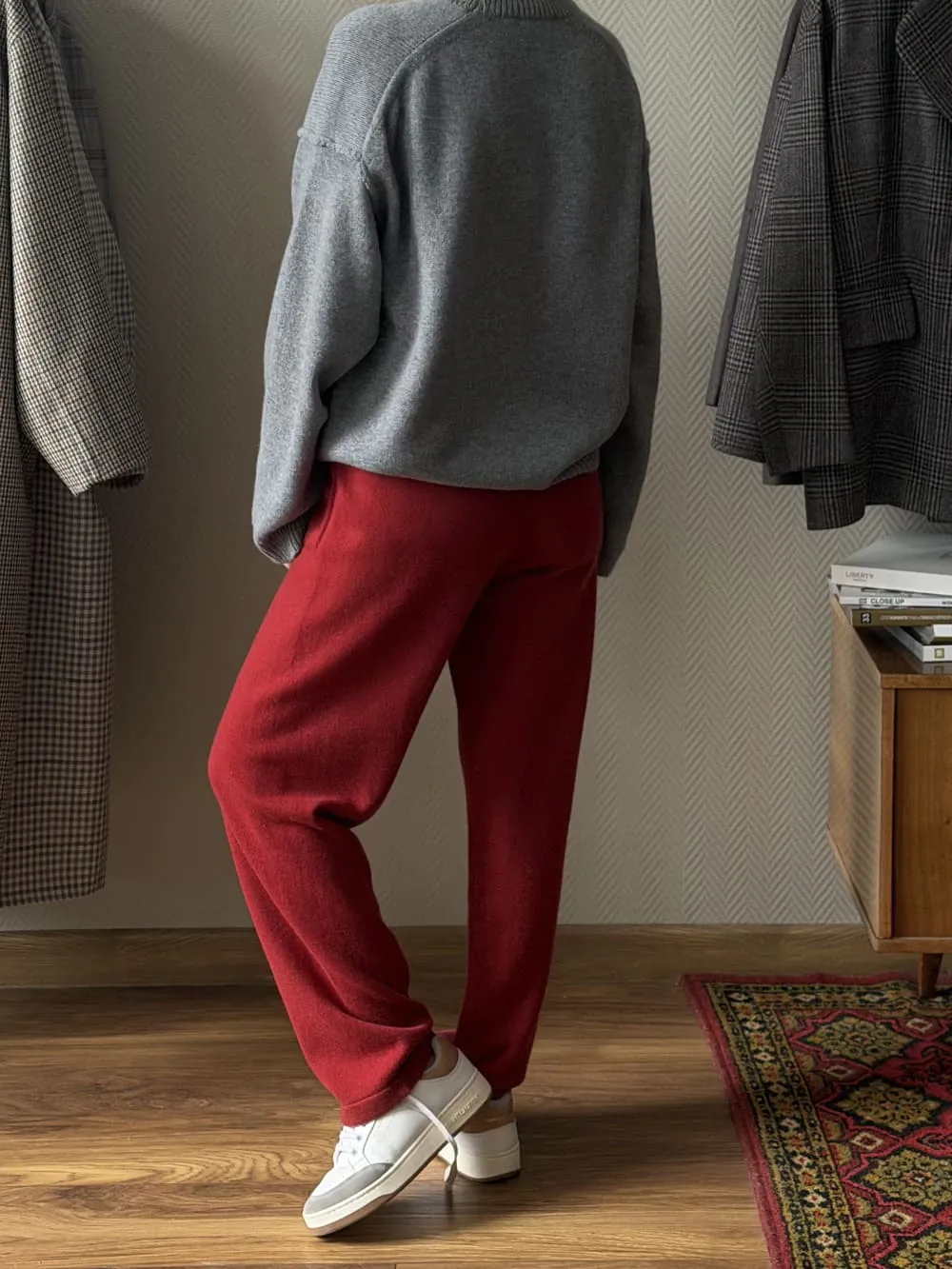 Кашемировые брюки Гарем 100% кашемира LoroPiana Томат Кашемировые брюки Гарем 100% кашемира LoroPiana Томат