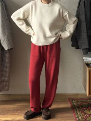 Кашемировые брюки Гарем 100% кашемира LoroPiana Томат Кашемировые брюки Гарем 100% кашемира LoroPiana Томат