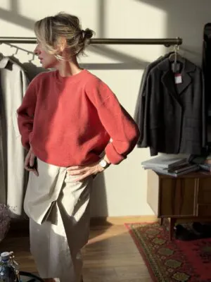 Джемпер Педро из 100% Baby кашемира LoroPiana Закат Джемпер Педро из 100% Baby кашемира LoroPiana Закат