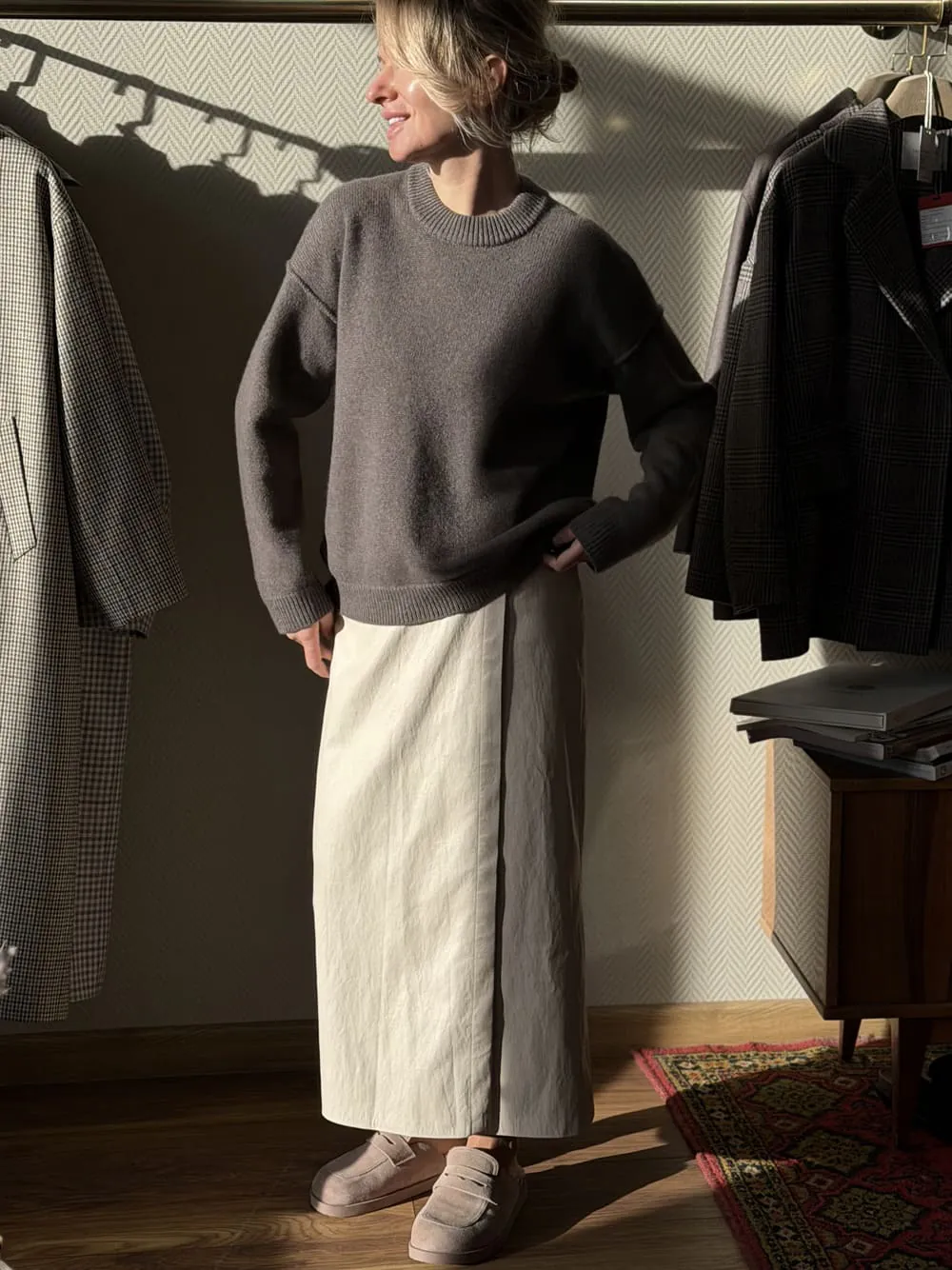 Пальто из шерсти, шелка и льна LoroPiana "Я нужно всем и каждому"