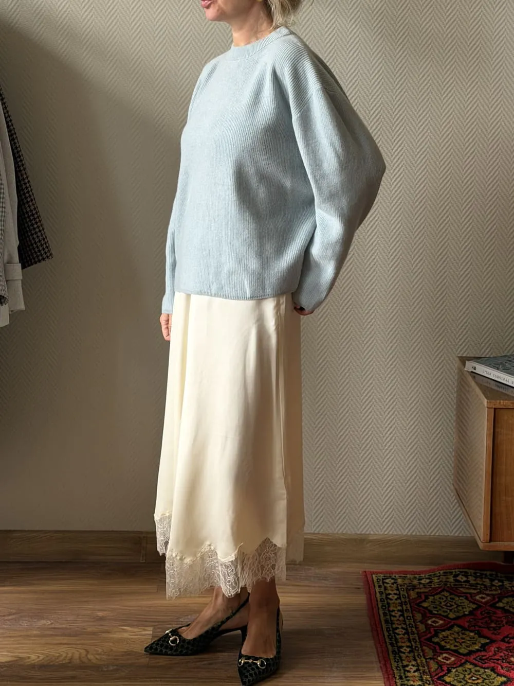 Джемпер Педро из 100% Baby кашемира LoroPiana Небесный Божественный