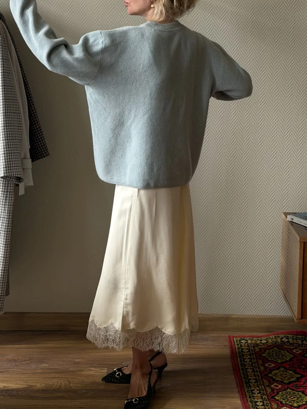 Джемпер Педро из 100% Baby кашемира LoroPiana Небесный Божественный