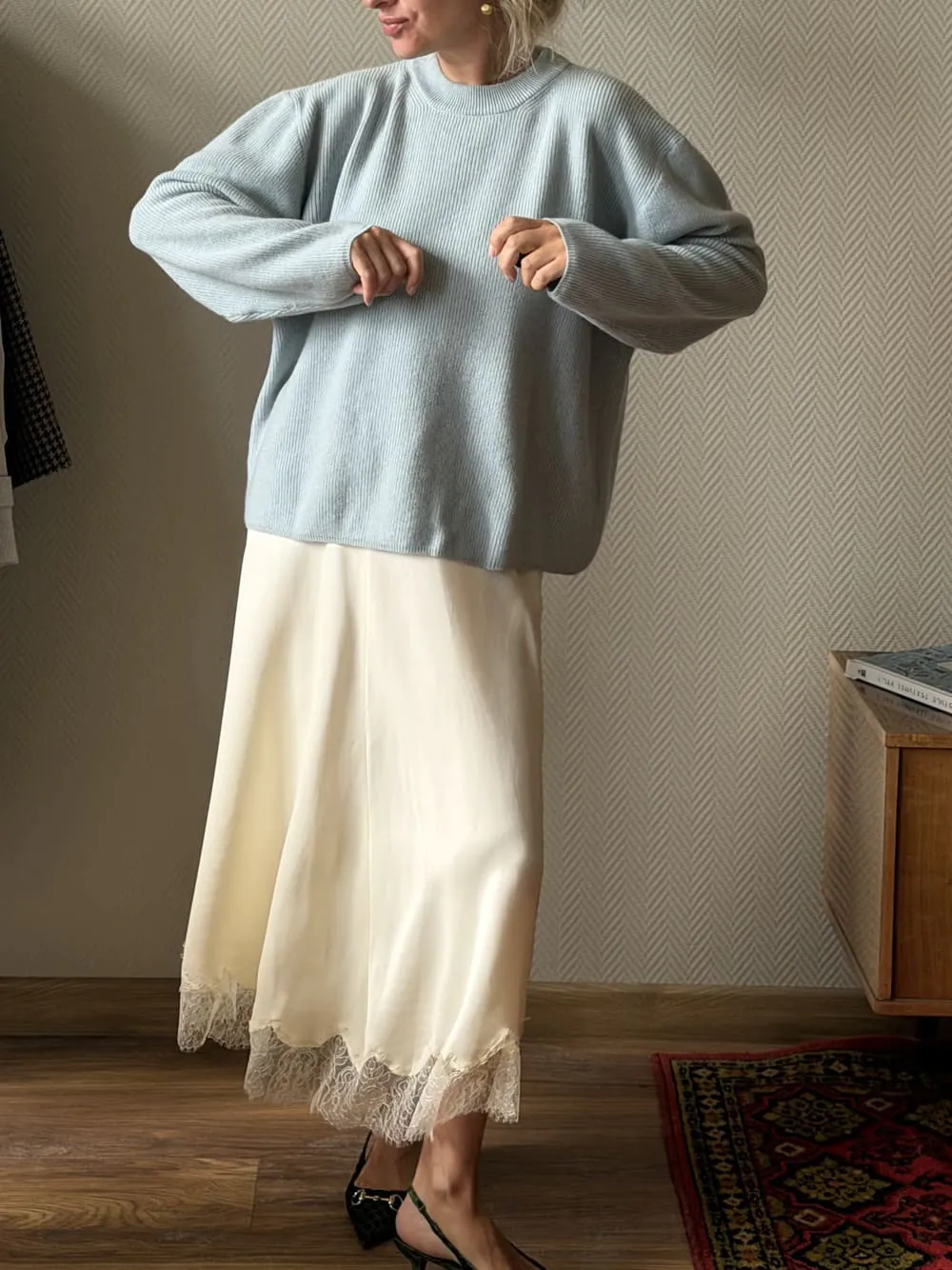 Джемпер Педро из 100% Baby кашемира LoroPiana Небесный Божественный