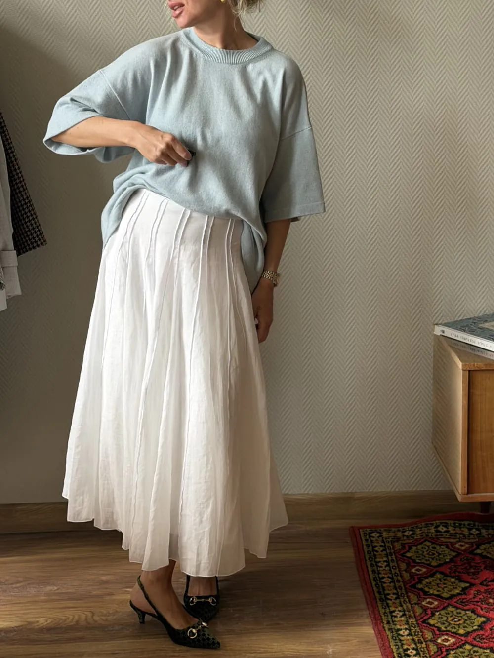Джемпер Серджио Стандарт из 100% Baby кашемира LoroPiana Небесный Божественный