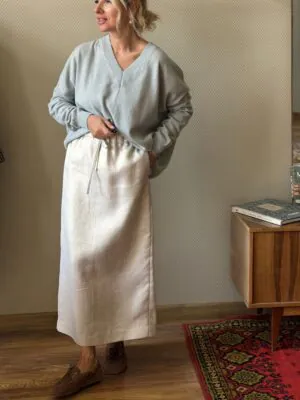Джемпер Тэдди из 100% бейби кашемира LoroPiana Небесный Божественный Джемпер Тэдди из 100% бейби кашемира LoroPiana Небесный Божественный