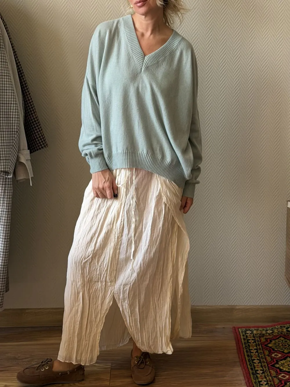 Брюки из шерстяной фланели LoroPiana Тауп