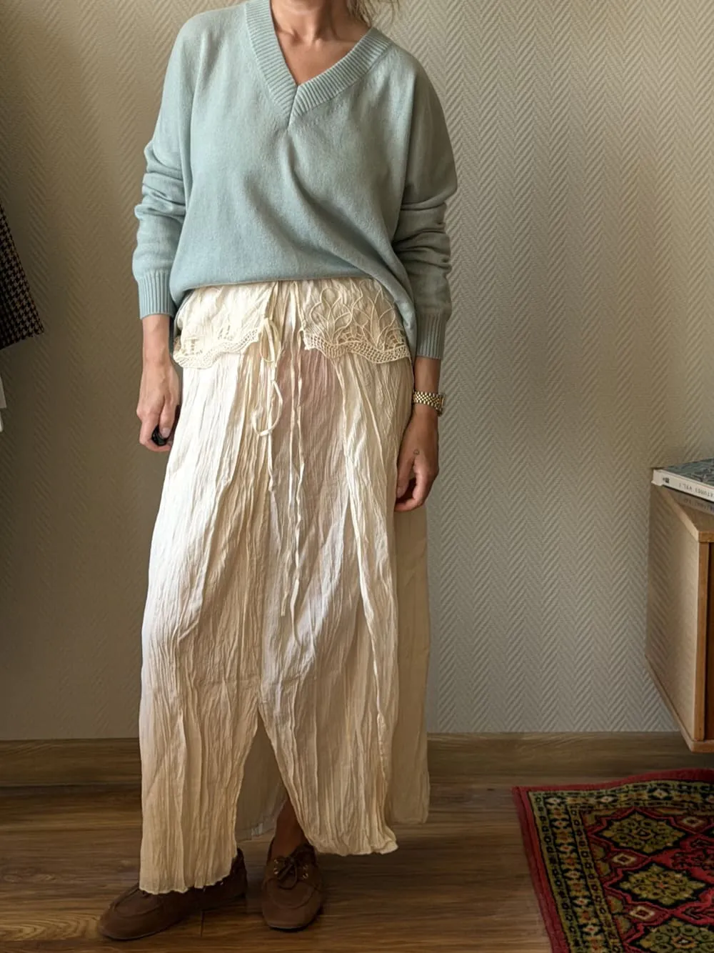 Брюки из шерстяной фланели LoroPiana Тауп